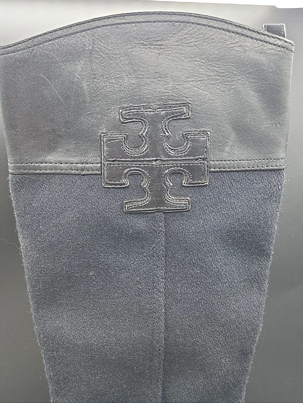 Tory Burch Black Leather Tall Riding Boots Women's Size 9.5M